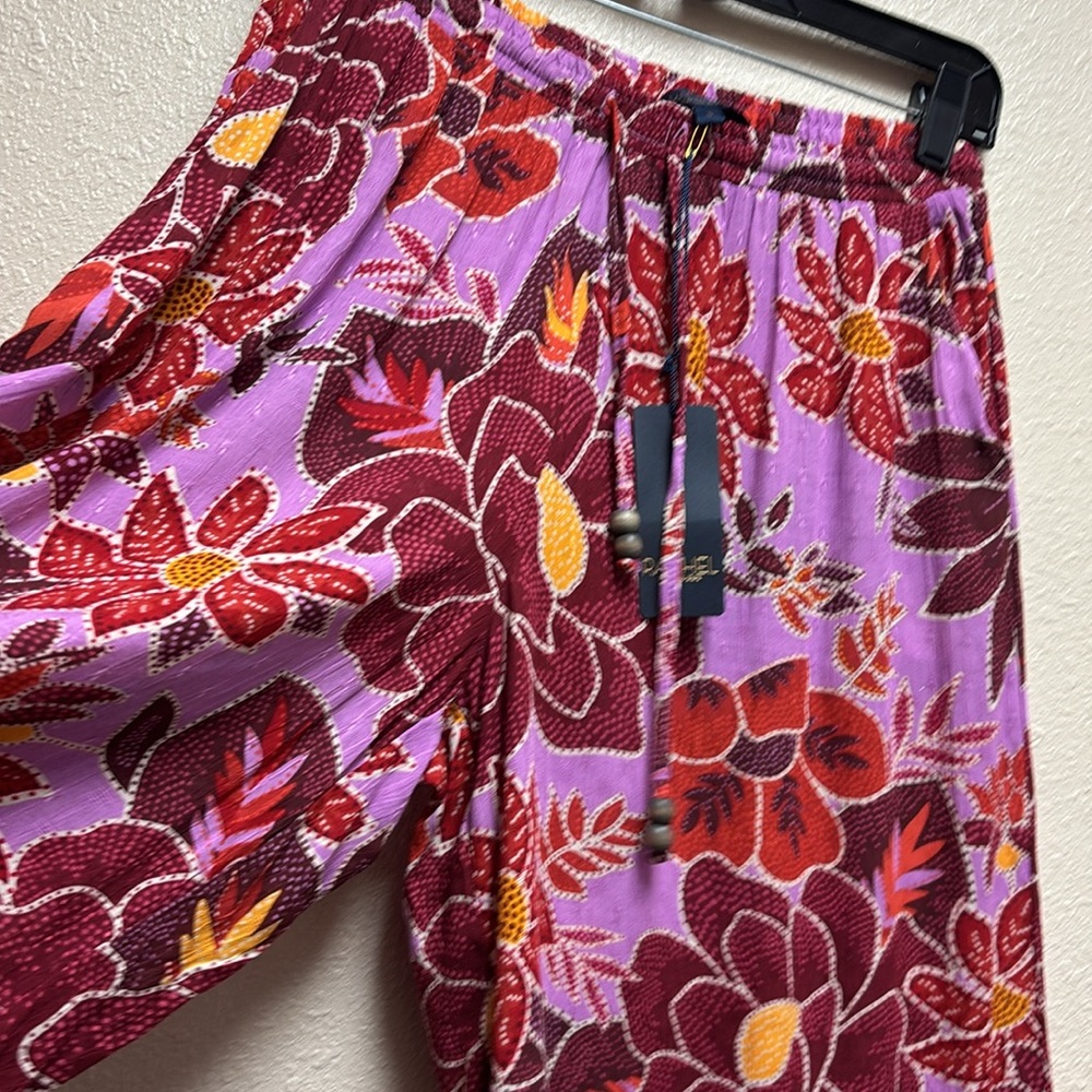 Rachel Roy NWT Floral Wide-Leg Pants in Purple and Red Woman’s Size S - Picture 6 of 6
